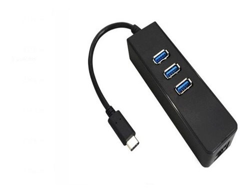 Adaptador Usb Tipo C A Rj45 Usb Lan Ethernet + Hub 3 Puertos