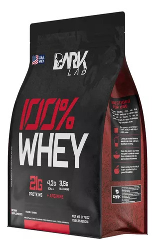 100% Whey Protein Proteína Refil 900g Sachê Dark Lab Sabor Cookies