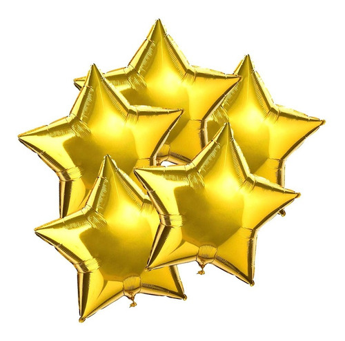 Balão De Estrela Metalizado Dourado Grande 18 Polegadas