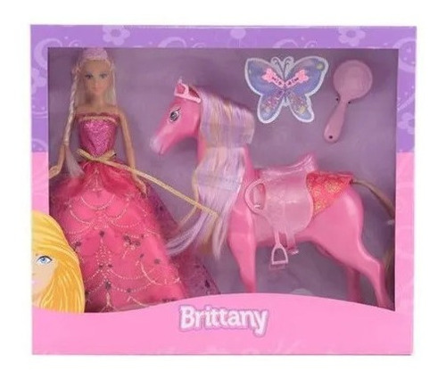 Set Muñeca Princesa Caballo Brittany Articulada Envio Gratis