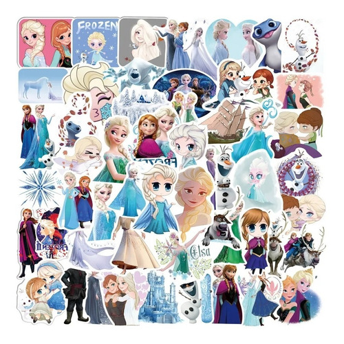 Sticker Pegatinas Ana Y Elsa Frozen X50