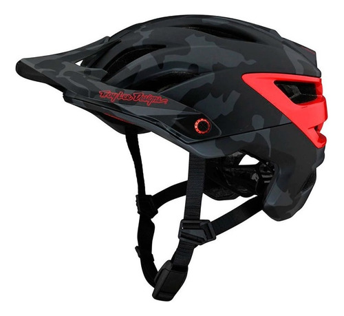 Casco Bici Mtb Troy Lee Designs A3 Mips Helmet Camo Gray/red Talla Md/LG