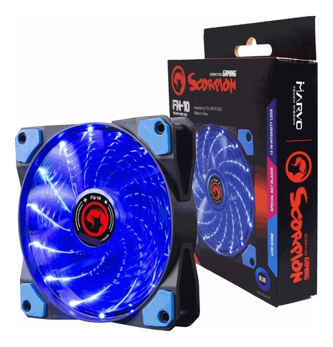 Ventilador Para Caja Fn-10 120 Mm Con Iluminación Led Azul 