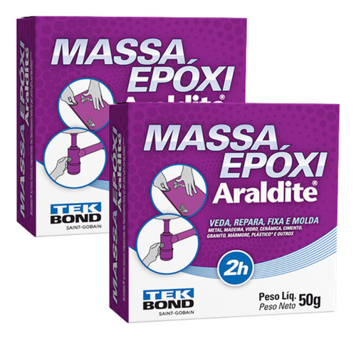 Epóxi Araldite Massa 100g Tekbond / 2 Unidades 50g