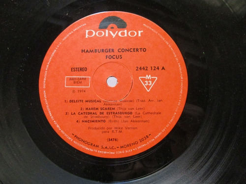 Imagen 5 de 6 de Focus - Hamburger Concerto (polydor 2442124)