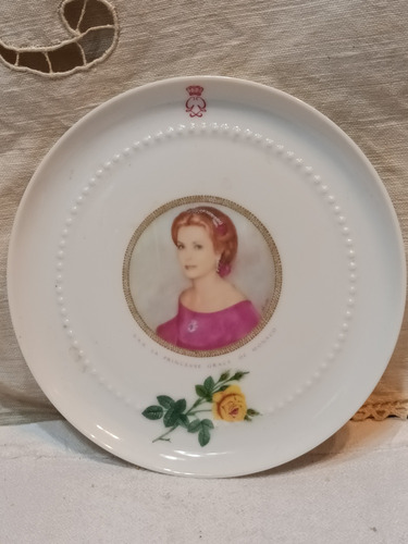 Plato Porcelana Decorativo De La Princesa Grace De Monaco