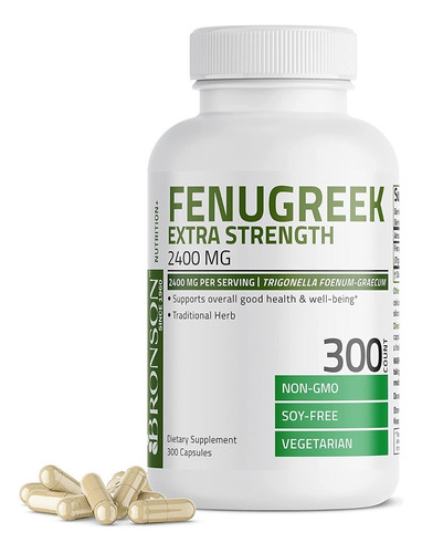 Fenugreek 2400mg 300 Caps, Bronson,