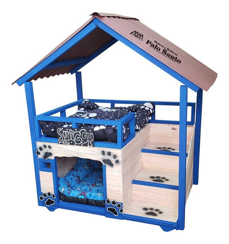 Casa Para Perros 60x50cm Con Terraza Y Sobre Techo +envió 