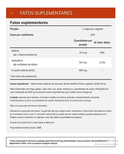 Now Alimentos, Nac 600 Mg, 100 Cápsulas