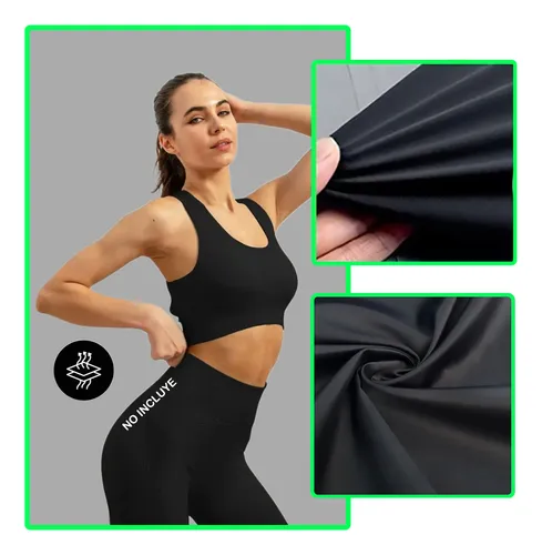 Lycra Elástica Para Mujer Top Deportivo Negro Ajustado