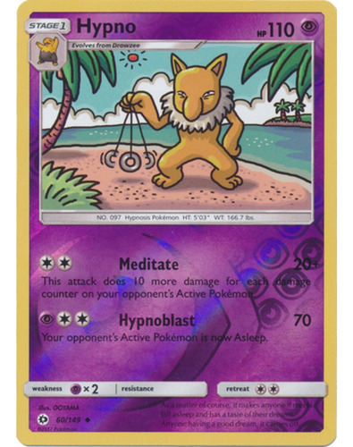 Hypno - 60/149 - Uncommon Reverse Holo Pokemon Tcg