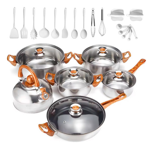 29 Pcs Bateria De Cocina  Con Set De Utensilios Cocina 