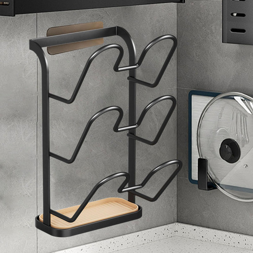 Soporte De Tapa Rack De Almacenamiento De 3 Nivel Negro