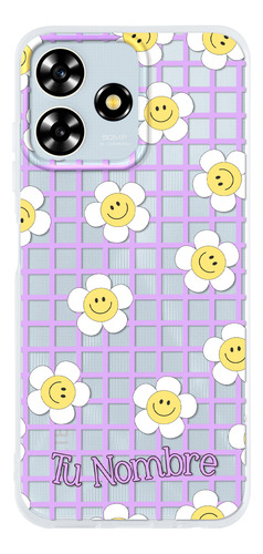 Funda Para Zte Para Mujer Flores Felices Con Tu Nombre