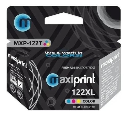 Imagen 2 de 2 de Cartucho De Tinta Compatible Hp 122 Xl Negro Y Color