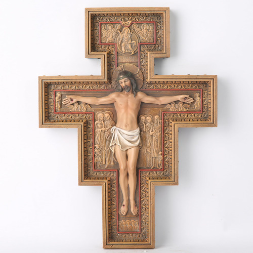 Cruz Católica De Crucifijo De San Damián Bc, Cruz De Pared, 