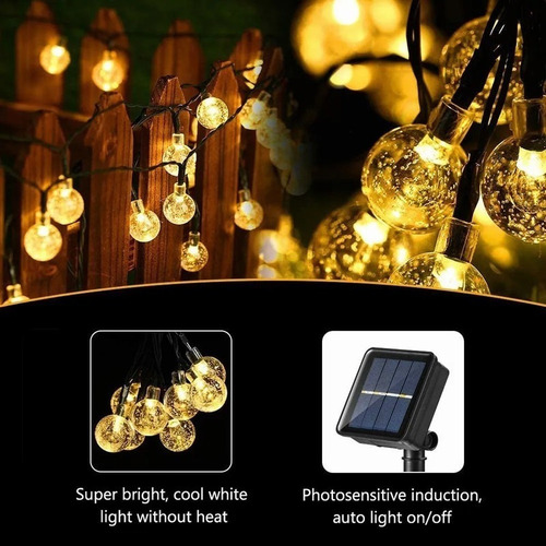 Guirnalda Solar Led Impermeable 8 Modos 7m 50 Focos
