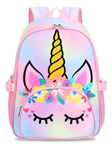 Mochila Niñas Unicornio Preescolar Con Clip Pecho Y Diadema