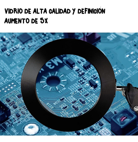 Imagen 5 de 7 de Lampara Lupa De Escritorio Brazo Flexible Fija.