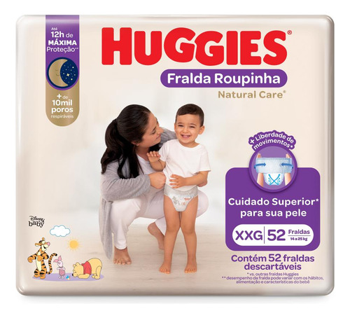 Huggies Pants Natural Care Xxg 52unid  Tunel Bebes Y Niños