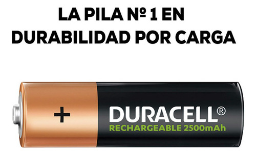 4 Cargadores Duracell C/4 Pilas Recargables Aa De 2500mah Cu