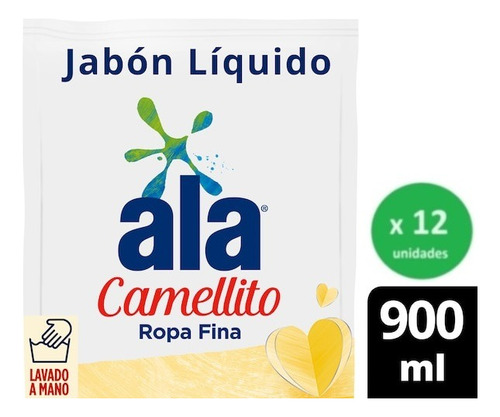 Caja Jabón Liquido Ropa Fina Camellito Regular 900ml X 12un.