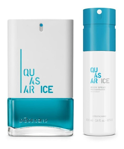 Kit Quasar Ice Boticário - Colônia E Body Spray