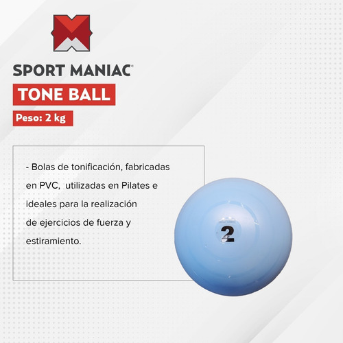 Imagen 3 de 4 de Pelota Con Peso Tone Ball 2 Kg Sport Maniac