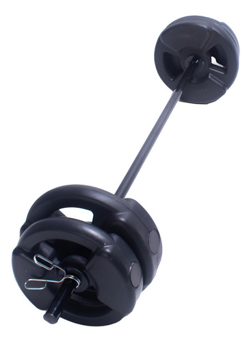 Kit Pesas Body Pump Local Barra 1,20 + 15kg Disco Deportivo Color Negro