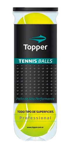 Imagen 2 de 3 de Tubo De Pelotas Topper Tenis Unisex X3 Amarillo Cli