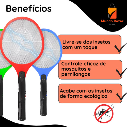 Raquetes Elétricas Mata Insetos Mosca Mosquitos Dengue