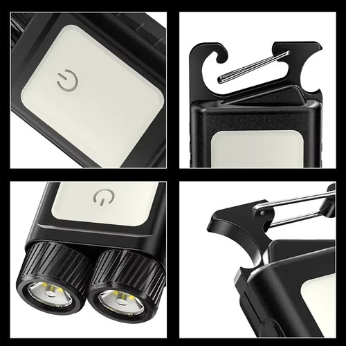 Llavero Mini Led De Bolsillo Con Doble Lámpara, Recargable P