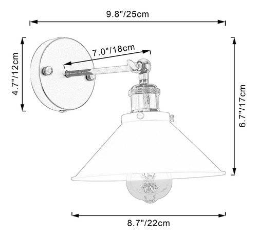 Lámpara De Pared Fsliving Enchufable Con Mando A Distancia,