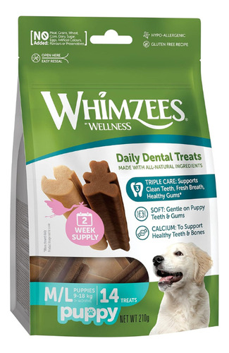 Whimzees Dental Treats Puppy M/l 9-18kg 14 Treats