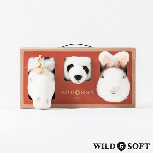 Imagem 5 de 10 de Kit Lovely Box 3 Mini Troféus Parede Pelúcia Wild And Soft