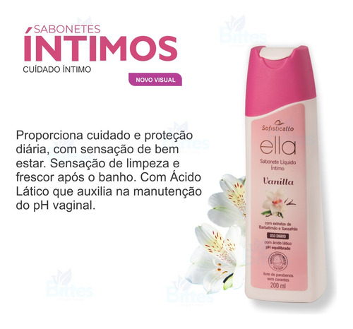 Kit 10 Sabonetes Íntimo Ella Sofisticatto Vanilla Atacado
