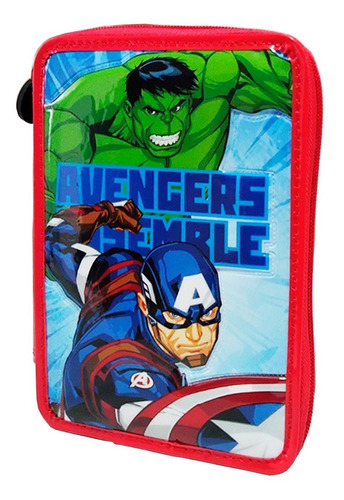 Cartuchera Canopla Avengers 1 Piso Con Utiles Sp873