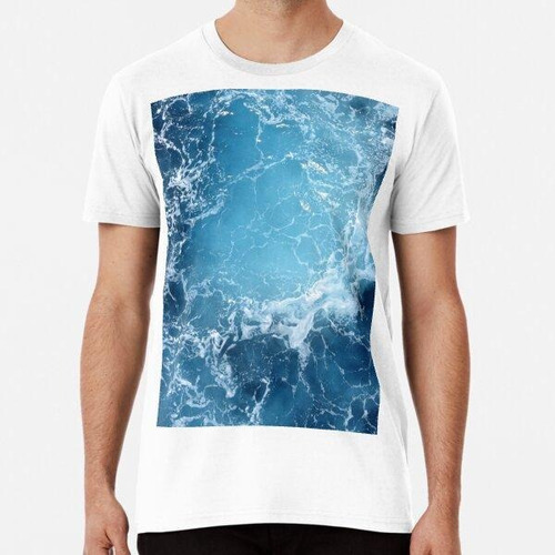 Remera Blue Tide Sea Ocean Waves Algodon Premium 