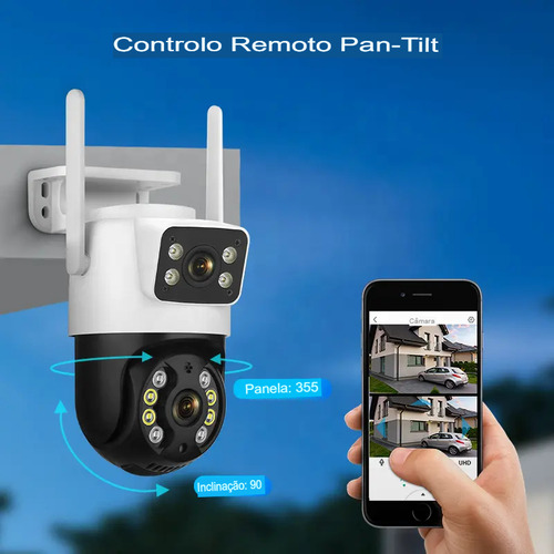 Camera Segurança A31 App Icsee Prova D'agua Lente Dupla 6mp Cor Branco/preto