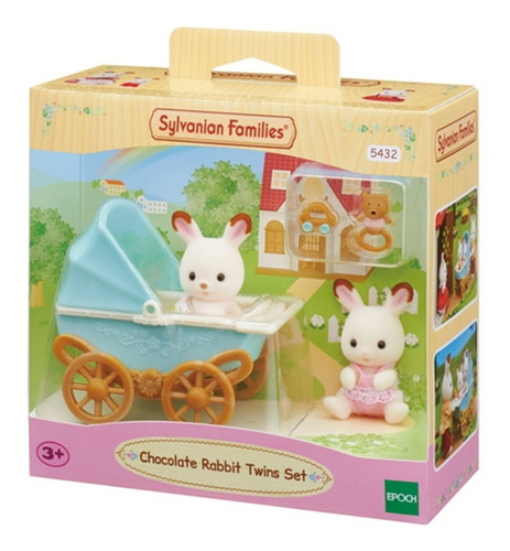 Sylvanian Families Set Conejitos Bebés Mellizos + Cochecito