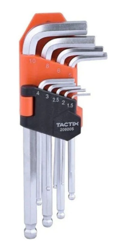 Llave Allen Tactix 1,5 - 10,0 Mm  9 Pzs. T/bola Larga