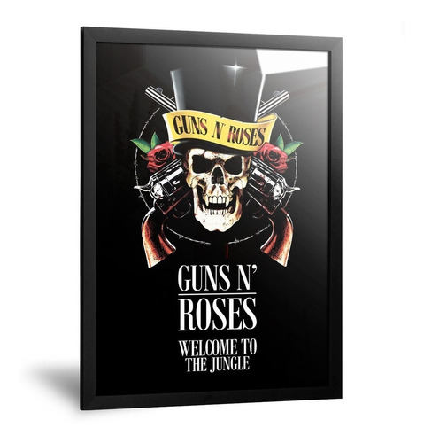 Cuadros Guns And Roses Logo Calaveta Con Galera 20x30cm