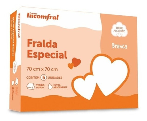 Fralda Especial Lisa Branca Com 5 Unidades - Incomfral