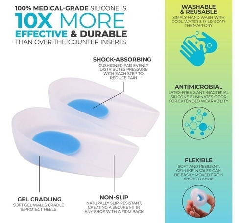 Talonera De Gel Silicona Con Punto Azul Calidad Premium