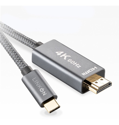 Cable Adaptador Usb C A Hdmi V2.1 4k 60hz Trenzado Oro 2mt