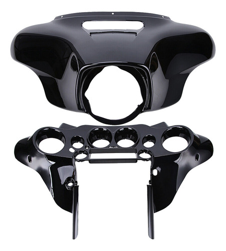 Black Front Outer Batwing & Inner Fairing For Harley Str Aam