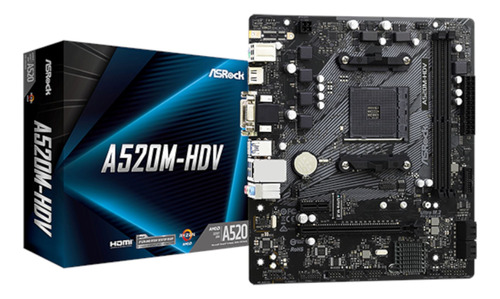 Motherboard Asrock A520m-hdv Ryzen Amd Am4 Tranza