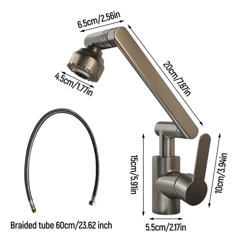 Swivel Faucet 360 Degree Rotary Bathroom Faucet 60 Cm Hose