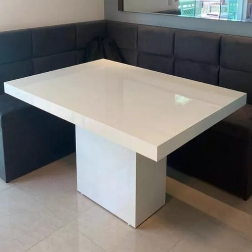 Imagen 2 de 10 de Mesa Laqueada Brillante Comedor 10 Personas 220x100 Blanca