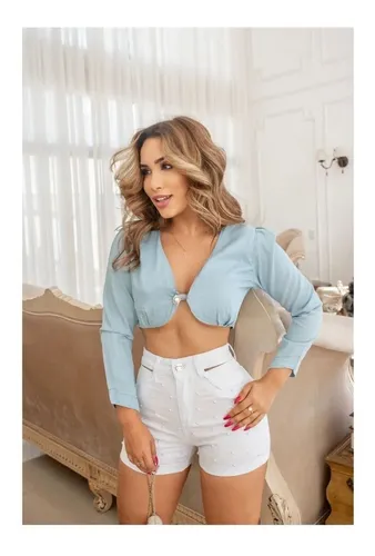 Short 34 cheap cintura alta